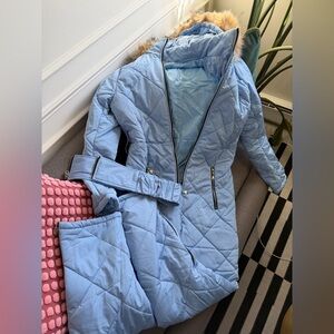 🔥 Baby blue winter ski onesie jumpsuit